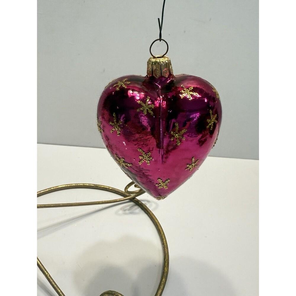 Christopher Radko  Be My Valentine Cupid Pink Heart Blown Glass Ornament NO BOX - Picture 5 of 6